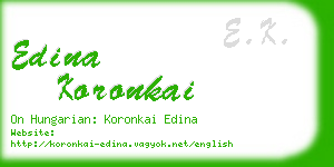 edina koronkai business card